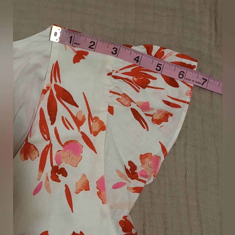 ​Banana Republic Floral Linen-Cotton Ruffle-Sleeve Dress - NWOT - 18 - Picture 14 of 14